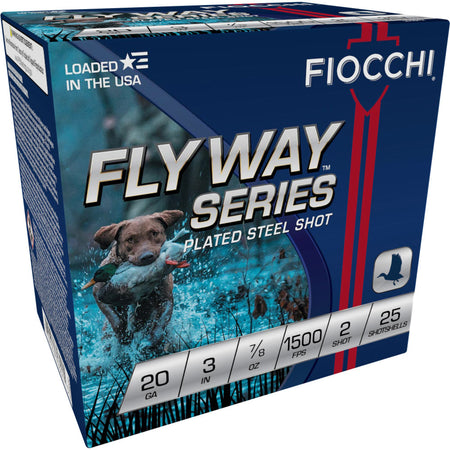 Fiocchi 203ST2 Flyway Steel Waterfowl 20 Gauge 3" 7/8oz #2 1500 FPS.
