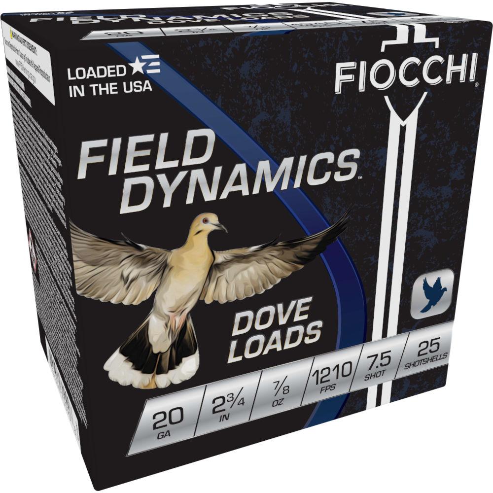 Fiocchi Field Dynamics Dove & Quail 20 Gauge 2.75 in 7/8 oz #7.5