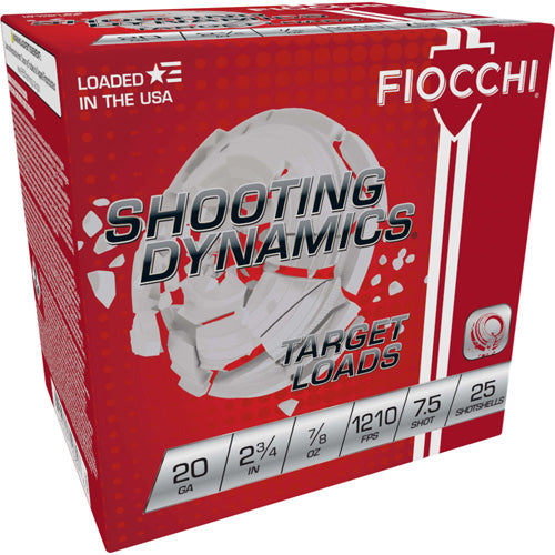 Fiocchi 20SD75 Shooting Dynamics Target 20 Gauge 2-3/4 7/8oz #7.5 1210 fps