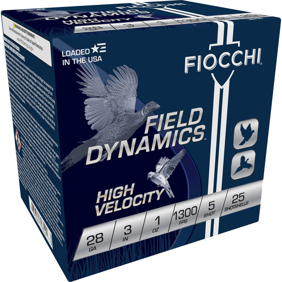 Fiocchi 283HV5 Field Dynamics High Velocity 28 Gauge 3" 1oz #5 1300 fps