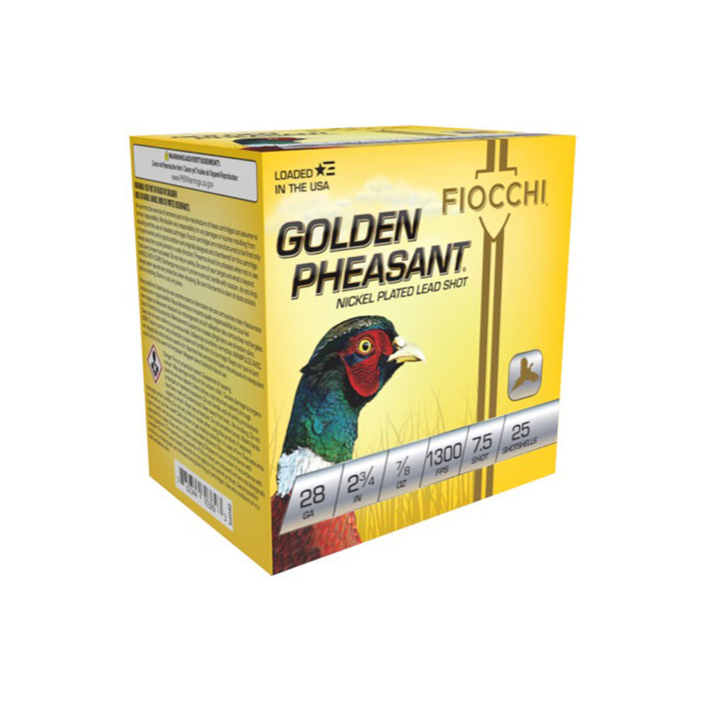 Fiocchi Golden Pheasant Extrema 28 Gauge 2 3/4" 7/8 oz #7.5 Shot