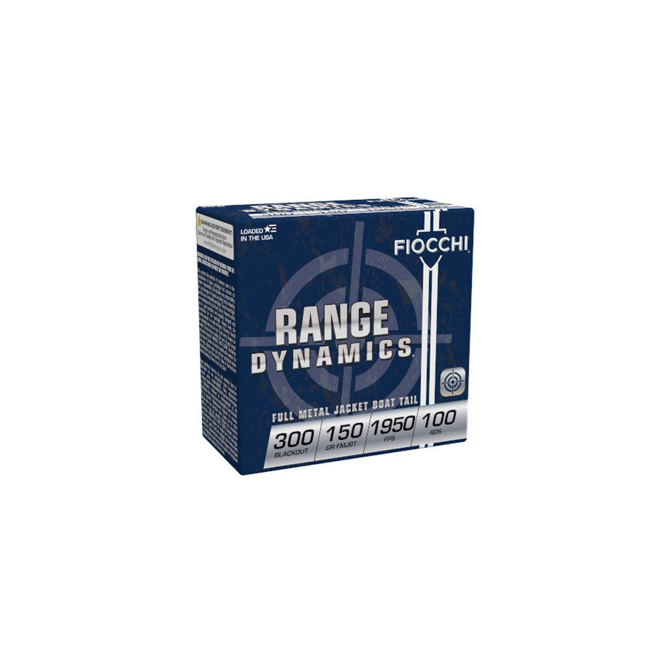 Fiocchi .300 AAC Blackout Range Dynamics 150gr FMJ Ammo