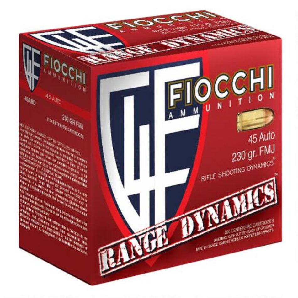 Fiocchi .45 ACP/Auto Range Dynamics Range Pack 230gr FMJ Ammo
