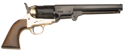 TRADITIONS 1851 NAVY BLACK POWDER REVOLVER HBP 36 CAL BRASS 7.5 IN BLUED BBL WOOD GRIP