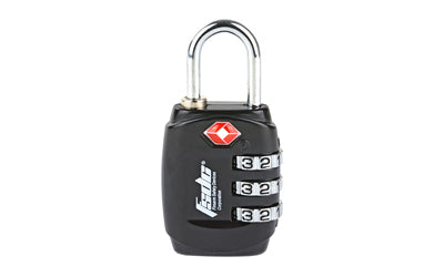 Firearm Safety Devices Corporation Lock, Black, TSA Lock w/Steel Shackle TSA747RCB