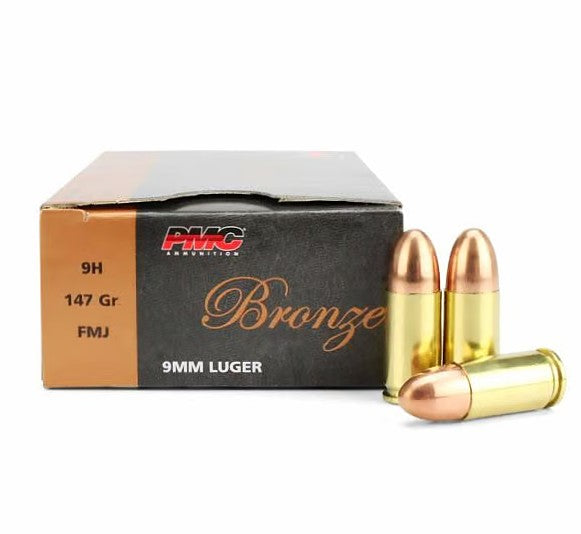 PMC 9mm Luger Bronze 147gr FMJ Ammo 975 FPS