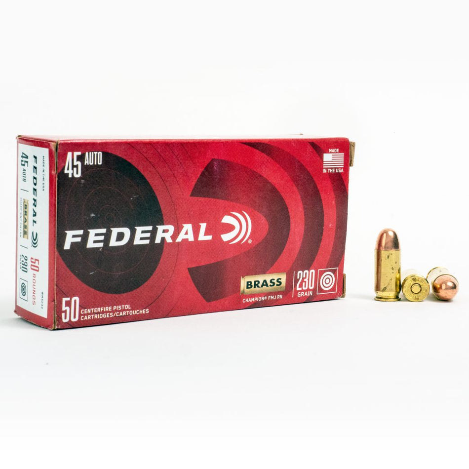 Federal .45 Auto Champion 230gr FMJ RN Ammo