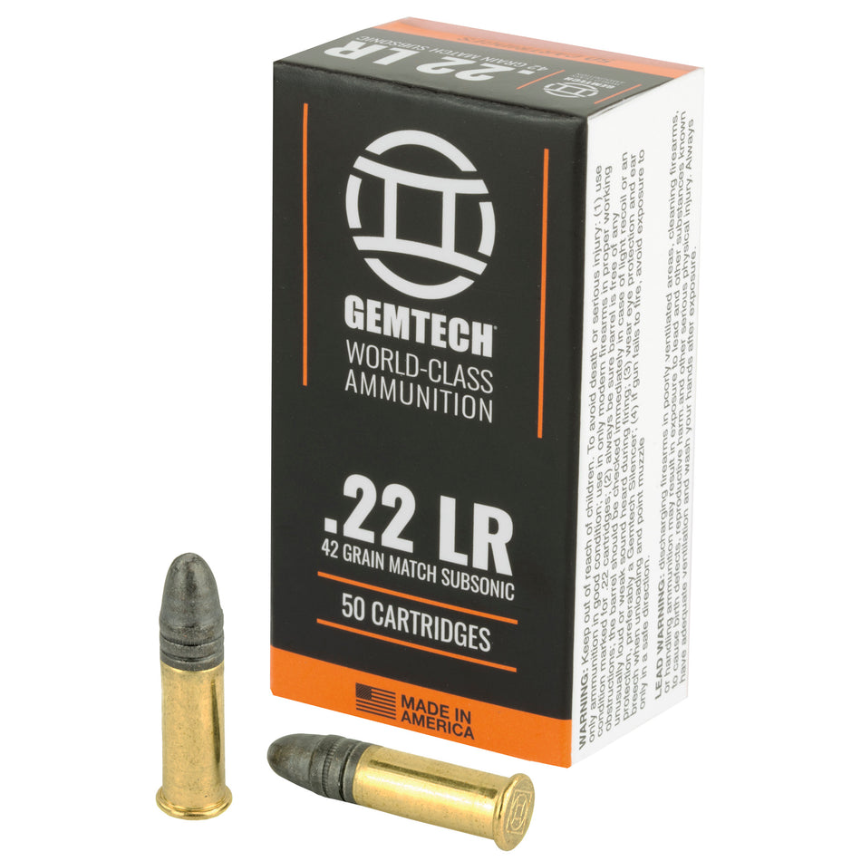 Gemtech .22 Long Rifle Subsonic 42gr Solid Ammo