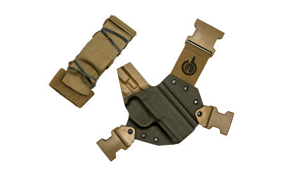 GunfightersINC Kenai Chest Holster, Kydex Shell, Nylon Harness, Fits FN FNX 45 Tactical, Gray Shell, Coyote Brown Harness, Right Hand KN-FNX45T-040221
