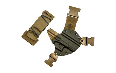GunfightersINC Kenai Chest Holster, Kydex Shell, Nylon Harness, Fits Glock 17/22, Gray Shell, Coyote Brown Harness, Right Hand KN-G17O-040221