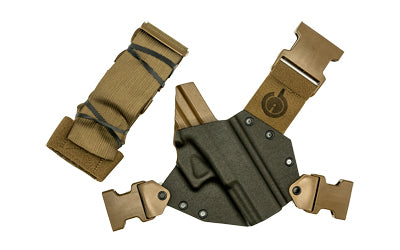 GunfightersINC Kenai Chest Holster, Kydex Shell, Nylon Harness, For Gen 1-4 Glock 20/21, Gray Shell, Coyote Brown Harness, Right Hand KN-G20O-040221