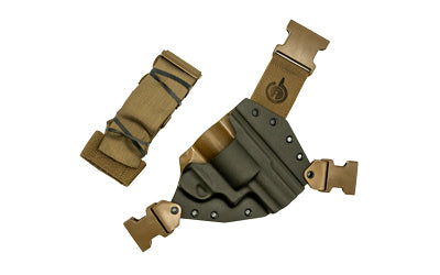 GunfightersINC Kenai Chest Holster, Kydex Shell, Nylon Harness, Fits Ruger Redhawk/Super Redhawk, Gray Shell, Coyote Brown Harness, Right Hand KN-REDHK-040221