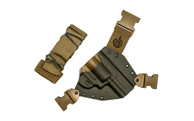 GunfightersINC Kenai Chest Holster, Kydex Shell, Nylon Harness, Fits Smith & Wesson L-Frame Revolver, Gray Shell, Coyote Brown Harness, Right Hand KN-SWL-040221