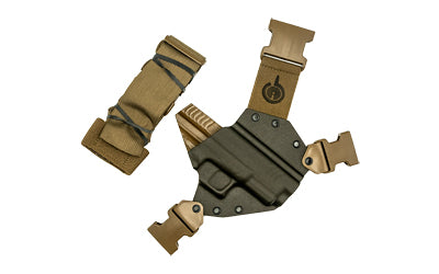 GunfightersINC Kenai Chest Holster, Kydex Shell, Nylon Harness, Fits Springfield XDM, Gray Shell, Coyote Brown Harness, Right Hand KN-XDM4-040221