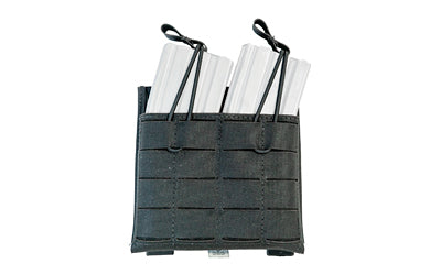 Grey Ghost Gear Double Mag Pouch, Fits AR15 Magazines, Laminate Construction, Black, Includes 2 MALICE Clips 1086-2
