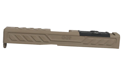 Grey Ghost Precision GGP-19 Stripped Slide, Version 6, Trijicon RMR/Leupold DPP Optic Cut, Cerakote Finish, Flat Dark Earth, Fits Glock 19 Gen 3 GGP-19-3-OC-FDE-V6