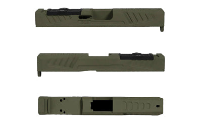 Grey Ghost Precision GGP-19 Stripped Slide, Version 5, Trijicon RMR/Leupold DPP Optic Cut, Cerakote Finish, Olive Drab Green, Fits Glock 19 Gen 5 GGP-19-5-OC-ODG-V5
