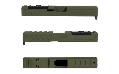 Grey Ghost Precision GGP-19 Stripped Slide, Version 6, Trijicon RMR/Leupold DPP Optic Cut, Cerakote Finish, Olive Drab Green, Fits Glock 19 Gen 5 GGP-19-5-OC-ODG-V6