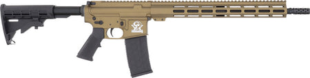 GLFA AR15 LEFT HAND RIFLE 223 WYLDE 16" NIT BBL BRONZE