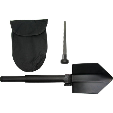 Glock ET17070 Entrenching Tool Three Position Adjustment For Multiple Users, Surface Treated Black Polymer/Saw Inside Handle, Includes Nylon Storage Pouch