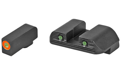 Glock Bold Sights By Ameriglo, Night Sight, .200" Front, For Glock Gen 5 G17/G19/G26/G34, Green Tritium with Orange Outline 47285