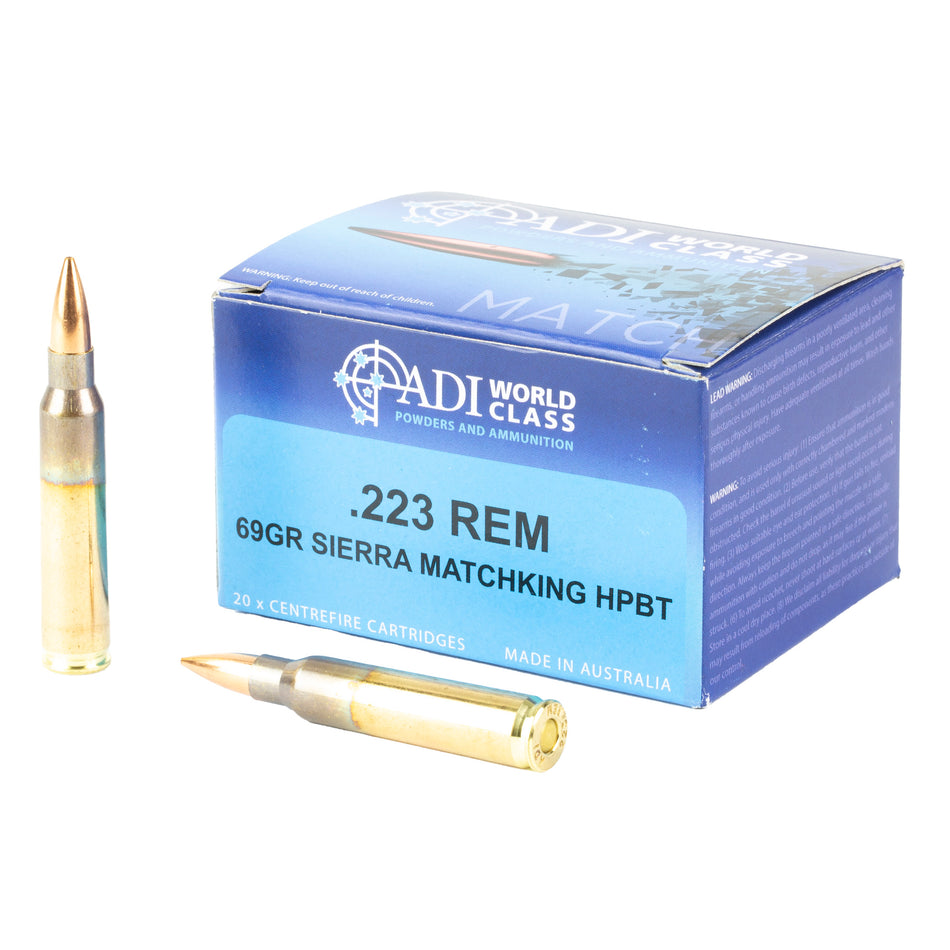 ADI World Class .223 Rem Sierra MatchKing 69gr HPBT Ammo