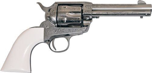 CIMARRON FRONTIER 45LC PW FS 4.75" ENGRAVED NICKEL/IVORY