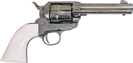 CIMARRON FRONTIER 45LC PW FS 4.75" ENGRAVED NICKEL/IVORY