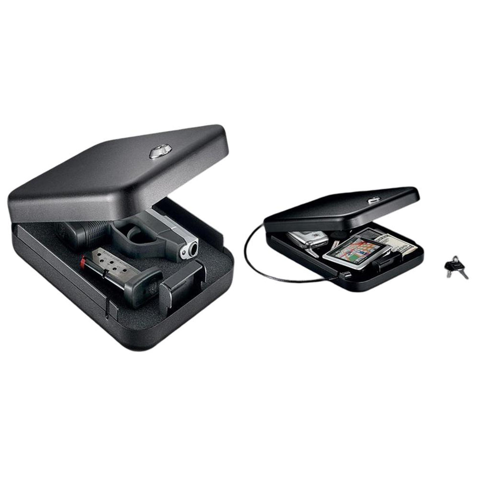 GunVault, NV200 Nanovault Safe, 9.5"x6.5"x1.75" Cable, Black Key Lock