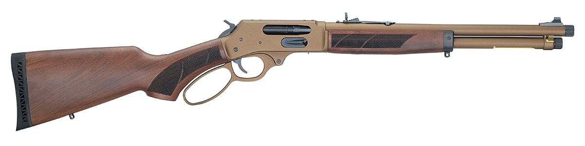 Henry H010XCW4570 Explorer Carbine 45-70 Gov 4+1 16.50" Burnt Bronze Cerakote Threaded Barrel, Burnt Bronze Cerakote Steel Drilled & Tapped Receiver, American Walnut Fixed w/Pistol Grip Stock