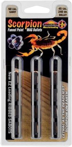 HARVESTER SCORPION 50 CAL 240GR .451 POLY TIP SABOT 12PK