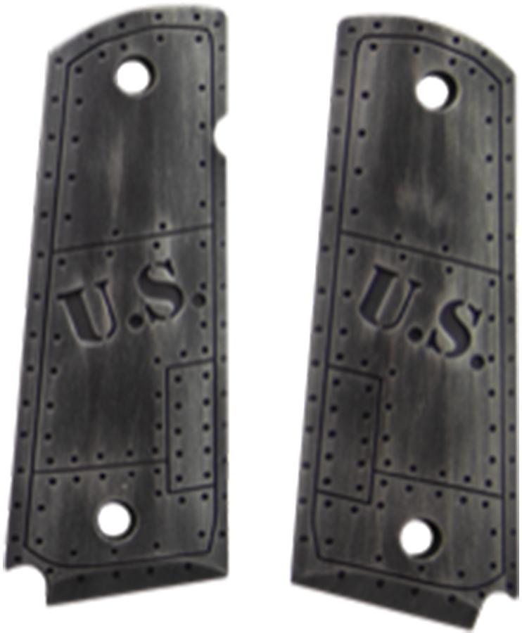 Hogue Govt. Model Aluminum - 1911 U.S. Green Distressed Grip 743108008249