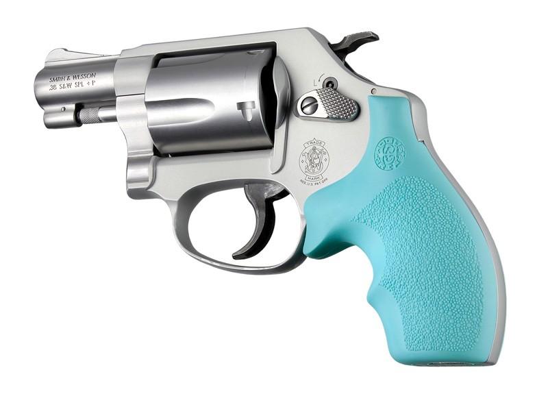 Hogue Rubber Bantam Style Grip for S&W J Frame Round Butt - Aqua