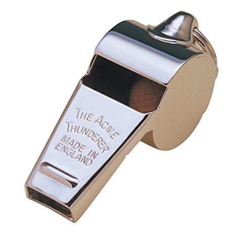 Hiatt Thompsons 60.5 Nickel Thunderer Whistle Silver