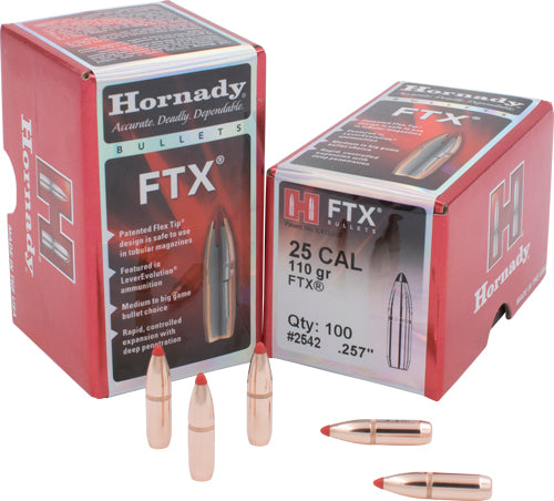 HORNADY BULLETS 25 CAL .257 110GR FTX 100CT 30BX/CS <