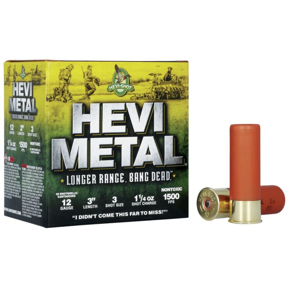 HEVI-Shot HEVI-Metal Longer Range 12 Gauge 3" 1 1/4 oz #3 Shot