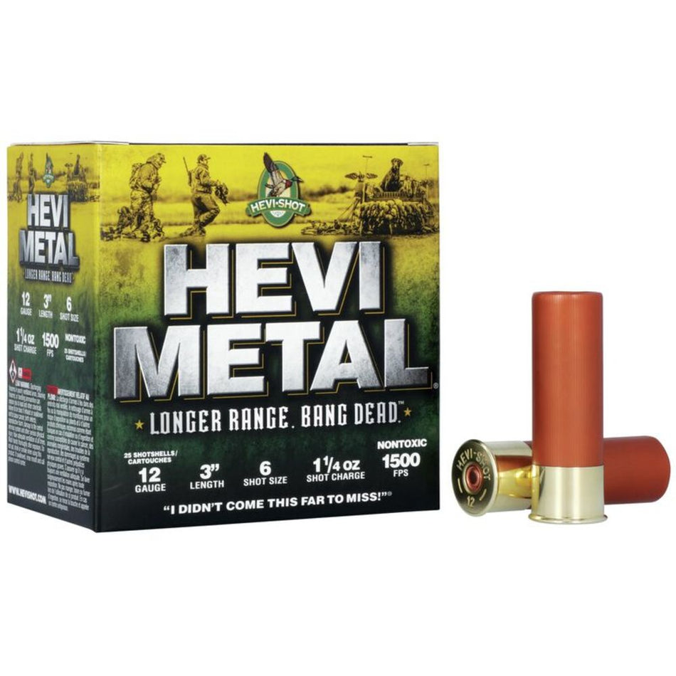 HEVI-Shot HS38006 HEVI-Metal Longer Range 12 Gauge 3" 1-1/4oz #6 1500 fps