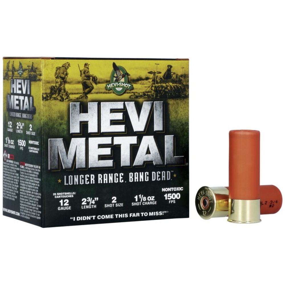HEVI-Metal HS38702 HEVI-Metal Longer Range 12 Gauge 2.75" 1 1/8 oz 2 Shot