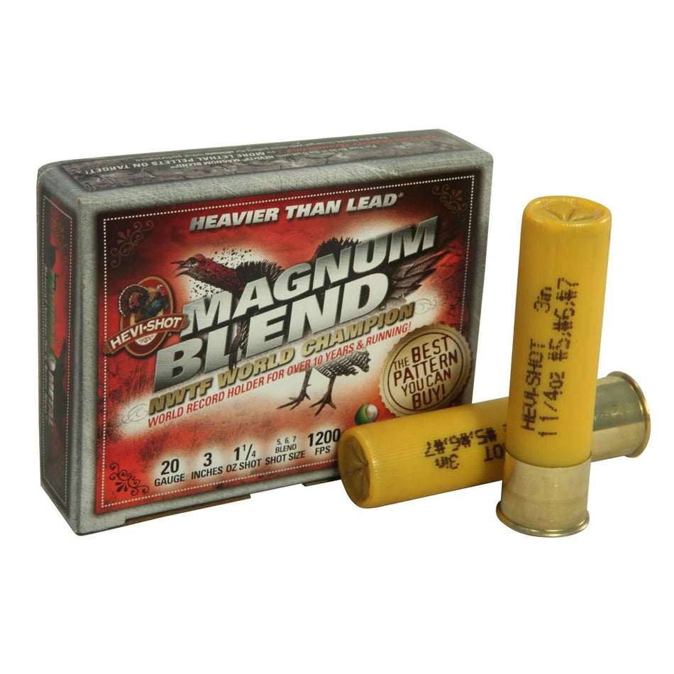 HEVI-Shot Magnum Blend Turkey 20 Gauge 3" 1 1/4 oz #5/6/7 Shot