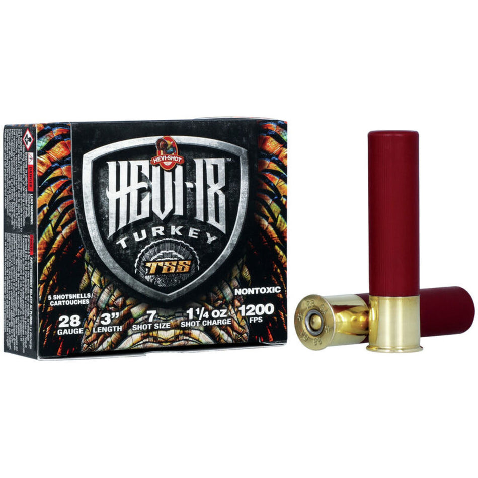 HEVI-Shot HS7287 HEVI-18 TSS Turkey 28 Gauge 3" 1-1/4oz #7 1200 fps