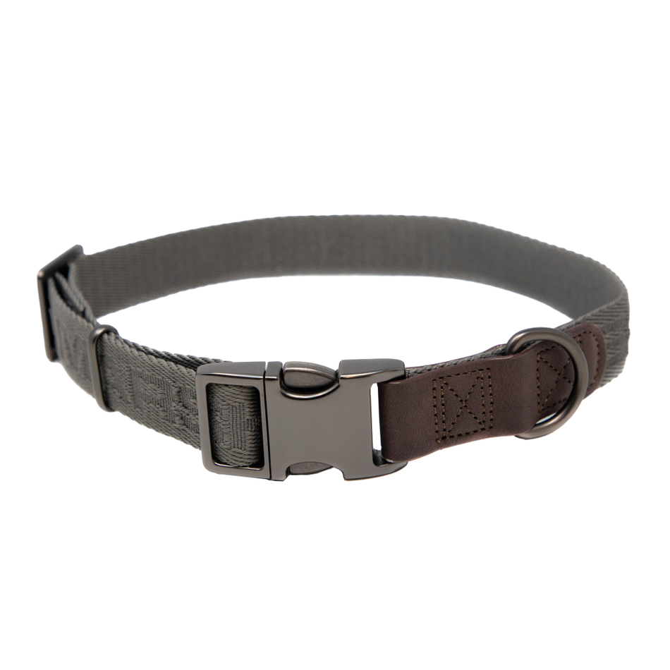 MoMarsh Adjustable Dog Collar 15"-23" Gun Metal Grey