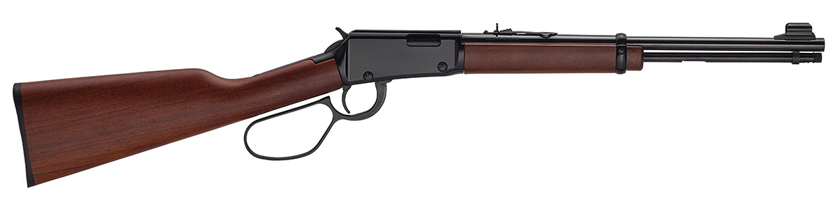 Henry H001L22 Classic 22 S/L/LR 15/17/21+1 18.50" Blued Round Barrel, Black Aluminum Grooved Receiver, American Walnut Straight Grip Stock