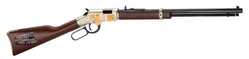 Henry H004FM Golden Boy Firefighter Tribute 22 Short, 22 Long or 22 LR Caliber with 16 LR/21 Short Capacity, 20" Blued Barrel, Nickel-Plated Metal Finish & American Walnut Stock Right Hand (Full Size)