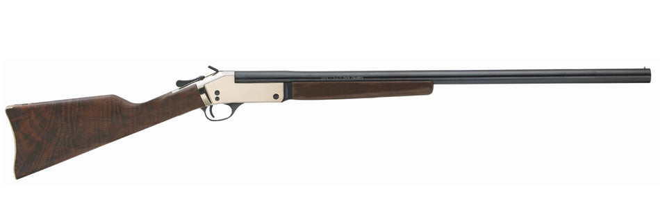 Henry H015B20 Single Shot 20 Gauge with 26" Blued Barrel, 3" Chamber, 1rd Capacity, Polished Brass Metal Finish & American Walnut Stock Right Hand (Full Size)