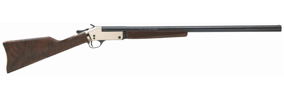 Henry H015B410 Single Shot 410 Gauge with 26" Blued Barrel, 3" Chamber, 1rd Capacity, Polished Brass Metal Finish & American Walnut Stock Right Hand (Full Size)