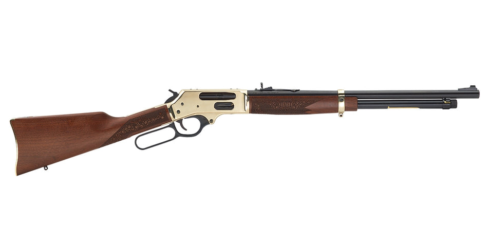 Henry H0244570 Side Gate Full Size 45-70 Gov 5+1 19.80" Blued Steel Barrel, Polished Brass Receiver, American Walnut Stock Right Hand