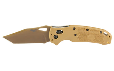 Hogue SIG K320 M17/M18, Folding Knife, PVD Finish, Coyote Tan Blade and Frame, Tanto Point, 3.5" Blade Length, CPM-S30V Blade Steel, Plain Edge, ABLE Lock 36361