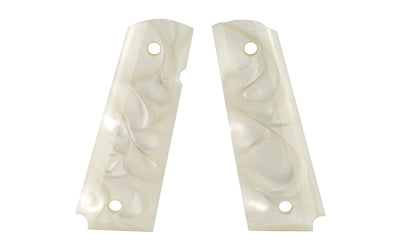 Hogue Polymer Grip, Fits 1911 Govt Model, Pearlized, Ambi Cut, White 45318