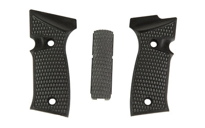 Hogue Piranha, G10 Grip Panels, Black, Fits Sig Sauer P320 AXG Full Size 48129