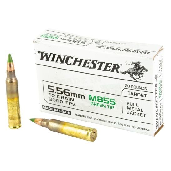 Winchester M855 5.56x45mm 62gr FMJ Ammo